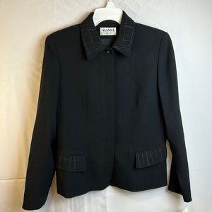 Gianni Wool Black Cabaret Coat Size 4 New With Tags